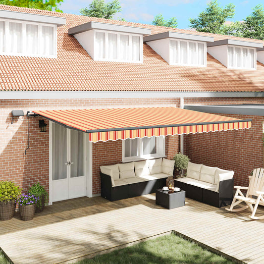 Tenda Retrattile giallo e arancione 500 ×350 cm Tessuto | homemem39