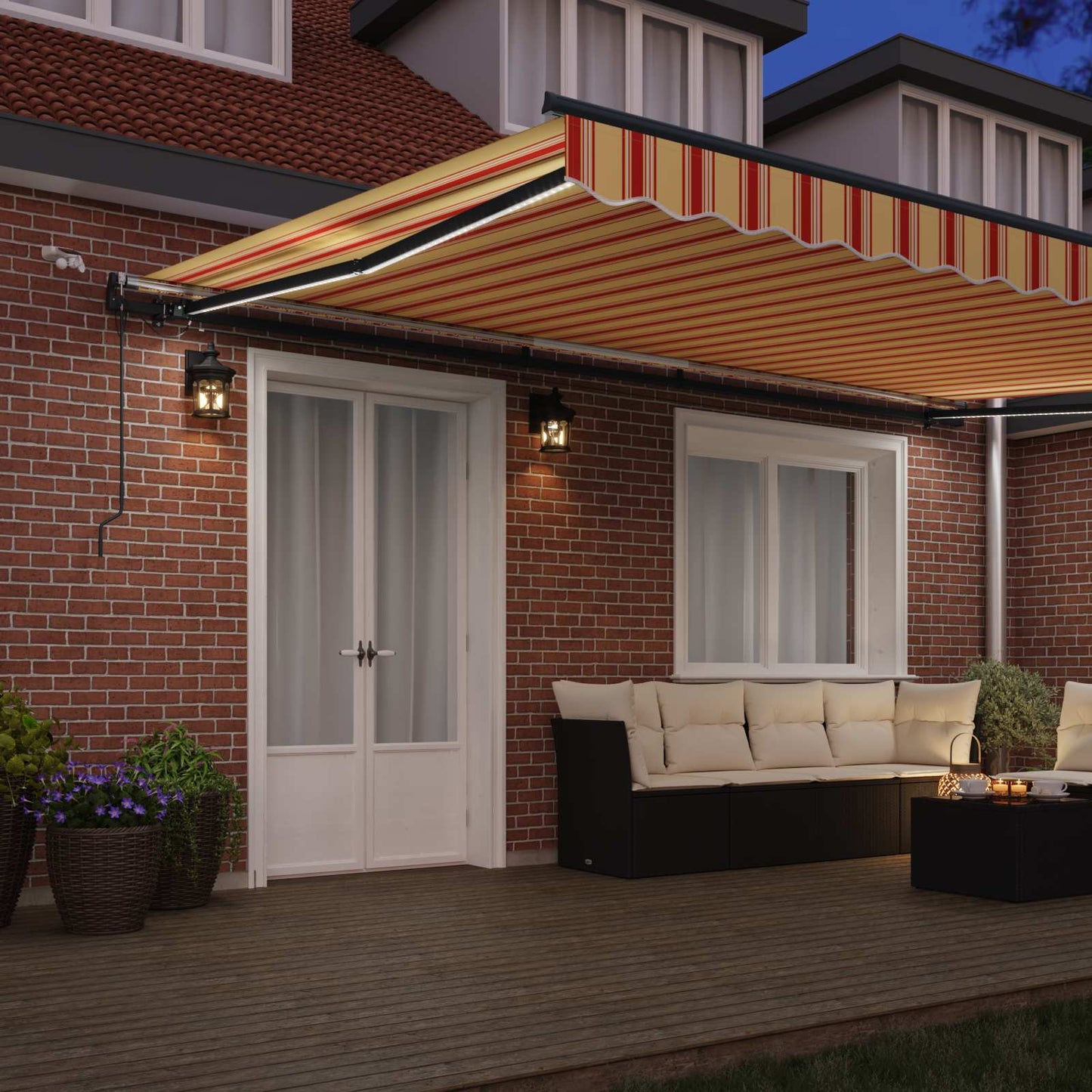 Tessuto per Tenda Giallo e Arancione 500 × 350 cm Poliestere | homemem39