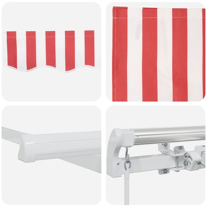 Tenda Retrattile Rosso e Bianco 500 × 350 cm | homemem39