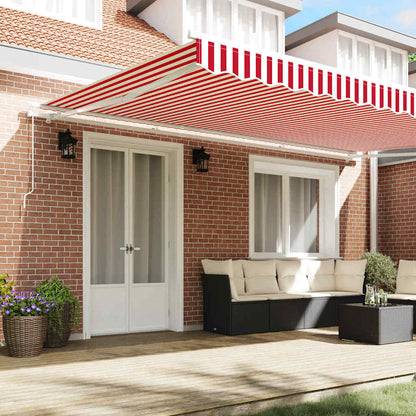 Tenda Retrattile Rosso e Bianco 500 × 350 cm | homemem39