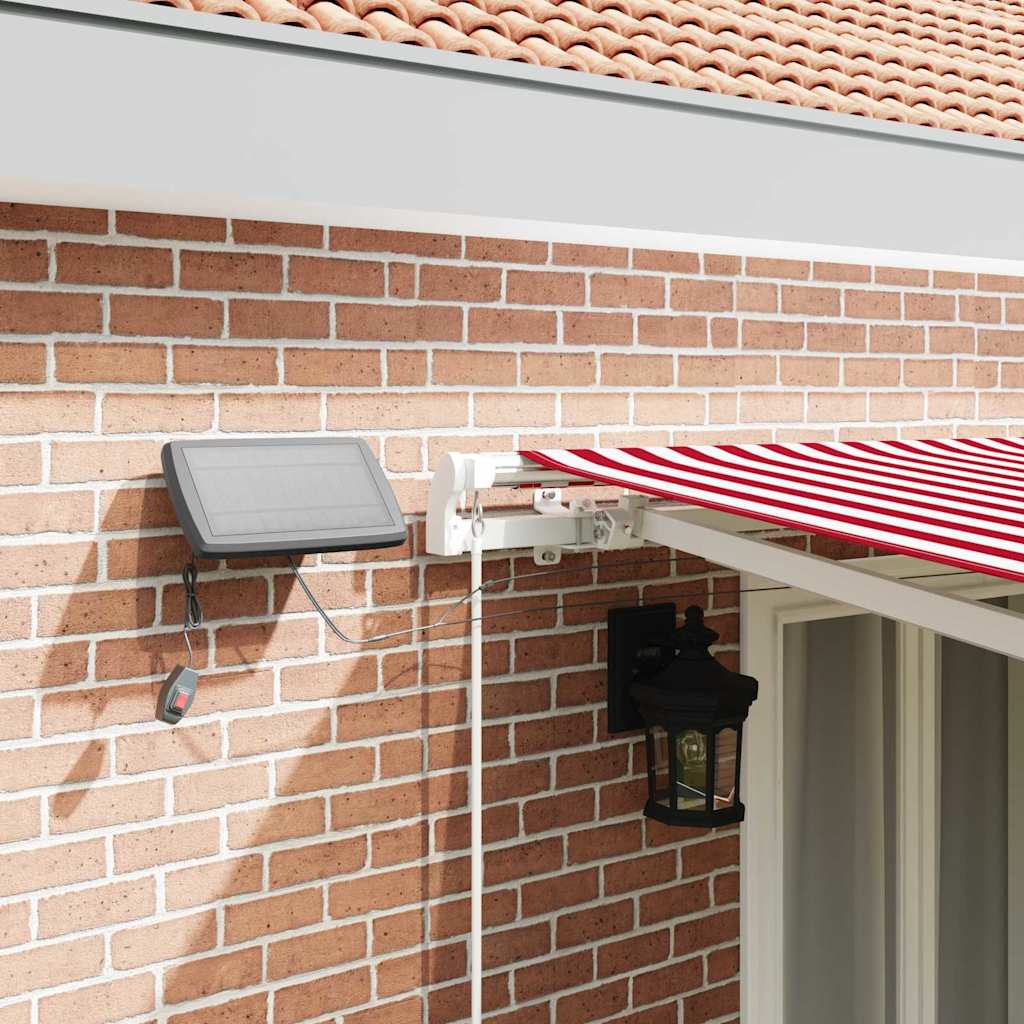 Tenda Retrattile Rosso e Bianco 500 × 350 cm Tessuto e acciaio | homemem39