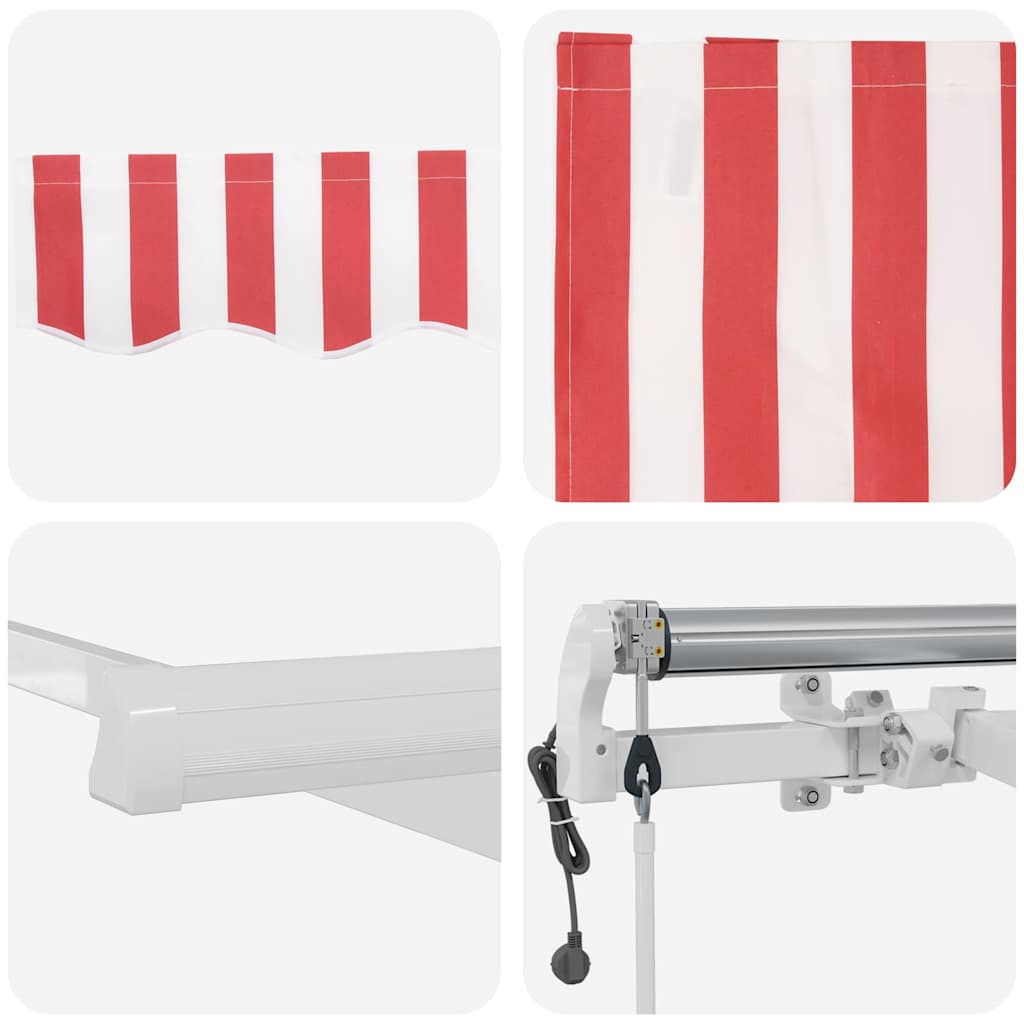 Tettuccio Elettrico Retrattile Rosso e Bianco 500 × 350 cm | homemem39