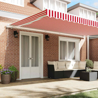 Tettuccio Elettrico Retrattile Rosso e Bianco 500 × 350 cm | homemem39