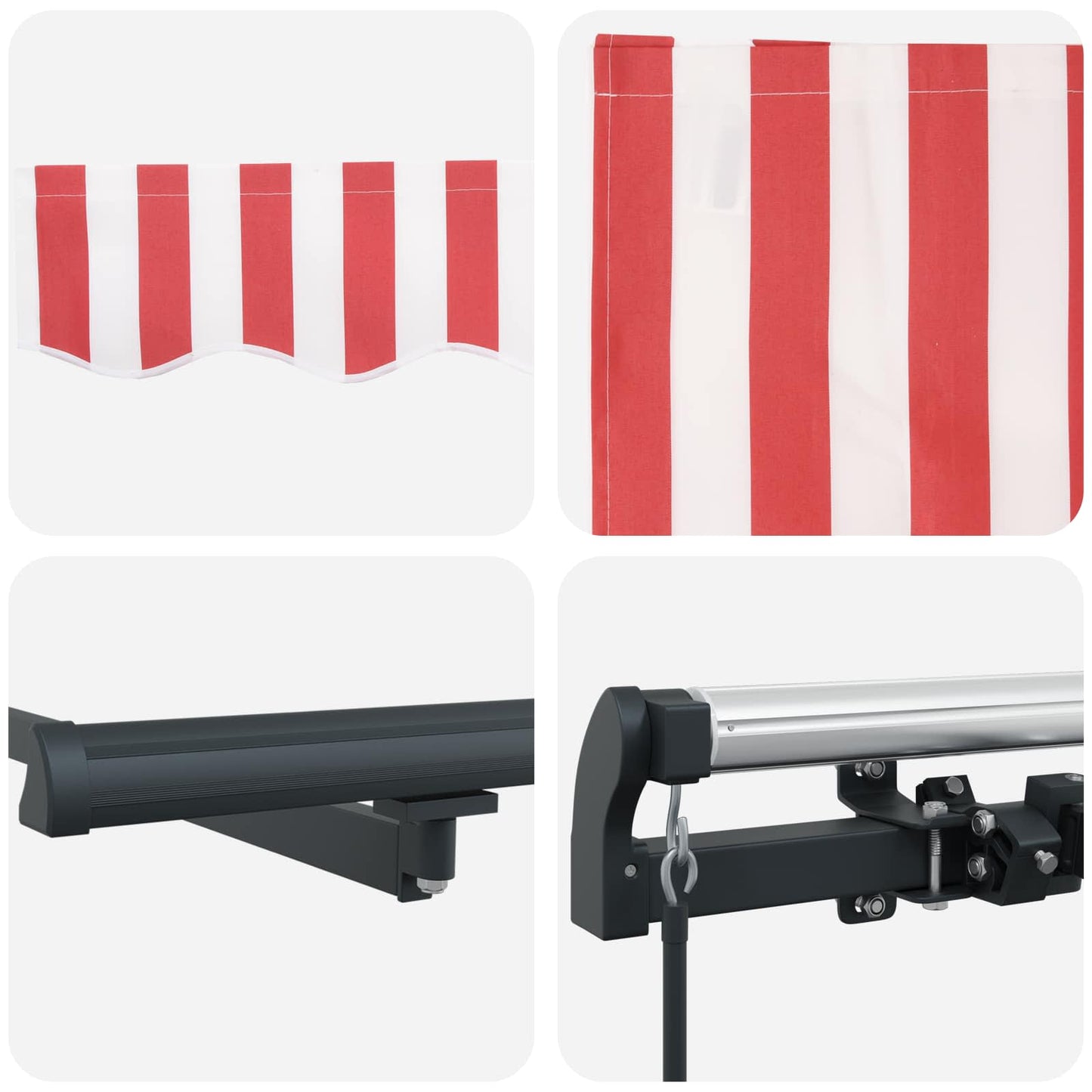 Tenda Retrattile Rosso e Bianco 500 × 350 cm | homemem39