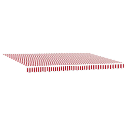 Tenda Retrattile Rosso e bianco 500 ×350 cm Tessuto | homemem39