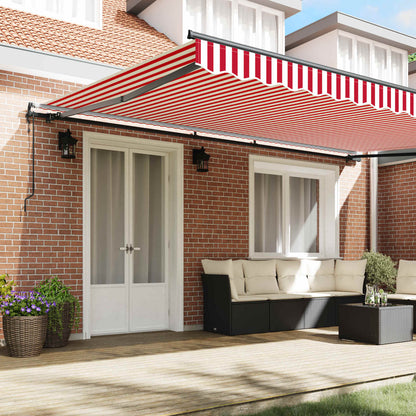 Tenda Retrattile Rosso e Bianco 500 × 350 cm | homemem39