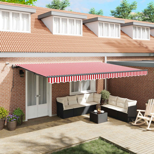Tessuto per Tenda Rosso e Bianco 500 × 350 cm Poliestere | homemem39