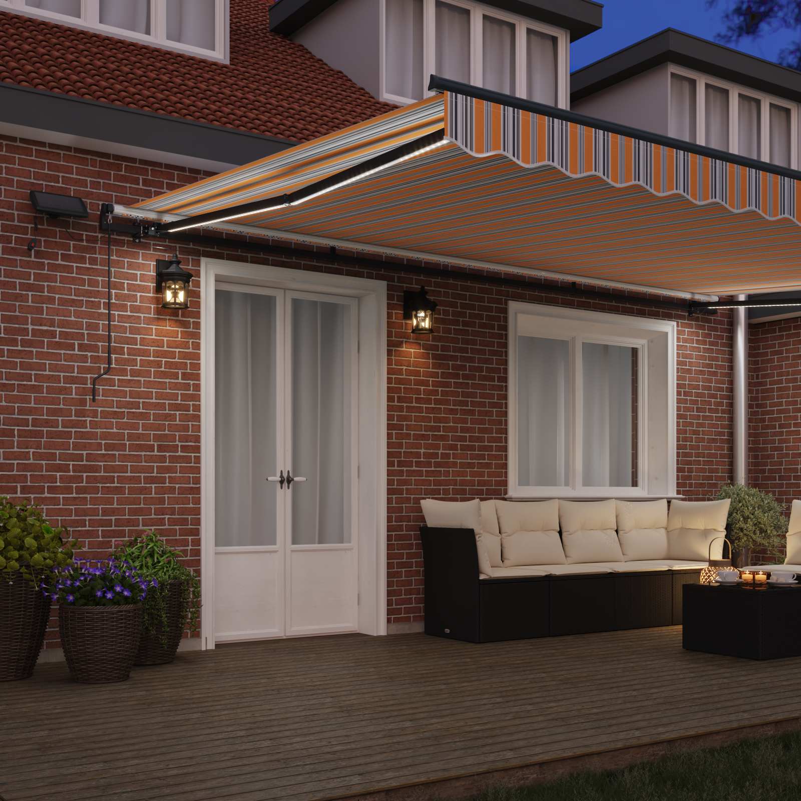 Tenda retrattile Multicolore 500 × 350 cm Tessuto e Alluminio | homemem39