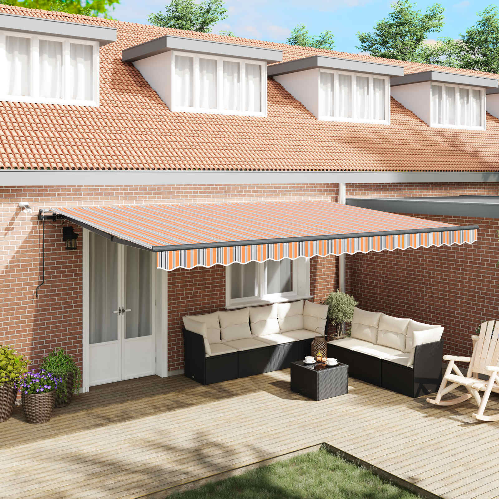 Tenda retrattile Multicolore 500 × 350 cm Poliestere | homemem39