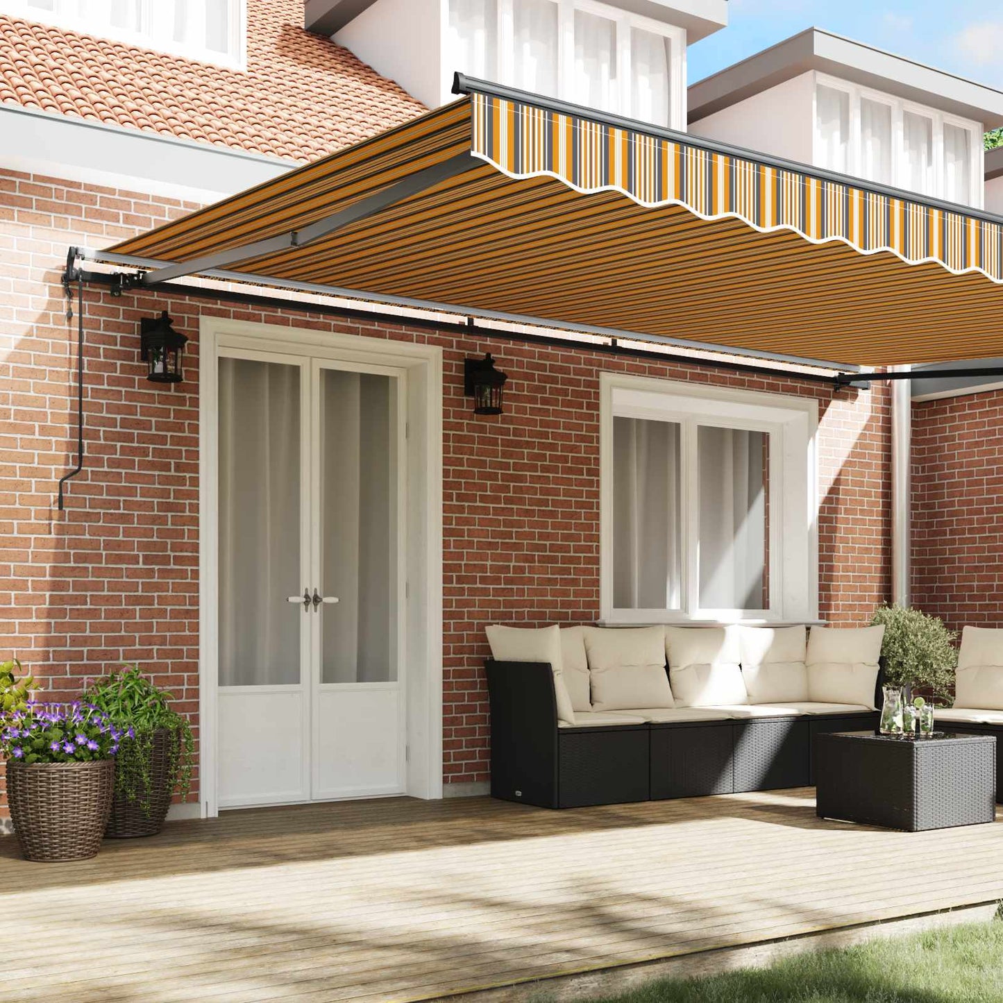 Tenda retrattile Multicolore 500 × 350 cm Tessuto e Alluminio | homemem39