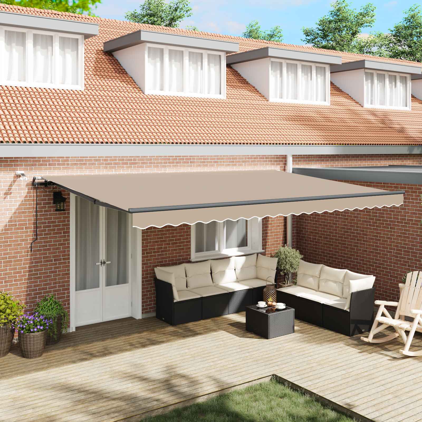 Tessuto per Tenda Beige 500 × 350 cm Poliestere | homemem39