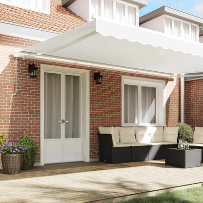 Tenda Retrattile Bianco 500 × 350 cm Poliestere e Alluminio | homemem39
