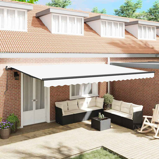 Tenda Retrattile Bianco 500 × 350 cm Tessuto - homemem39