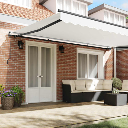 Tenda retrattile Bianco 500 × 350 cm Poliestere e Alluminio