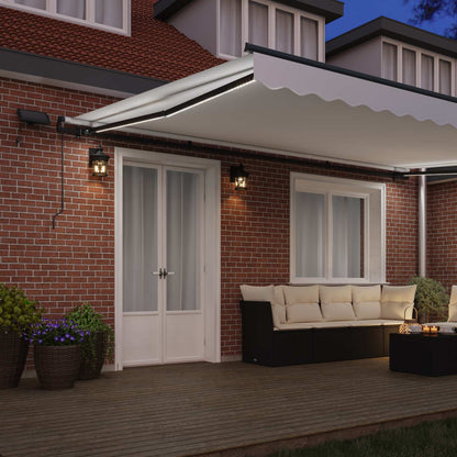 Tenda retrattile Bianco 500 × 350 cm Tessuto e Alluminio