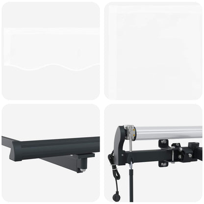 Tenda Retrattile Bianco 500 × 350 cm Tessuto e Alluminio | homemem39
