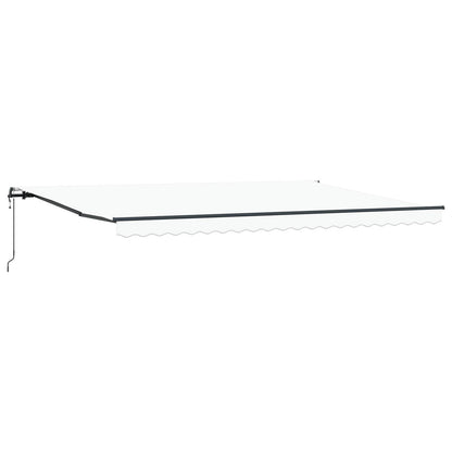 Tenda Retrattile Bianco 500 × 350 cm Tessuto e Alluminio | homemem39