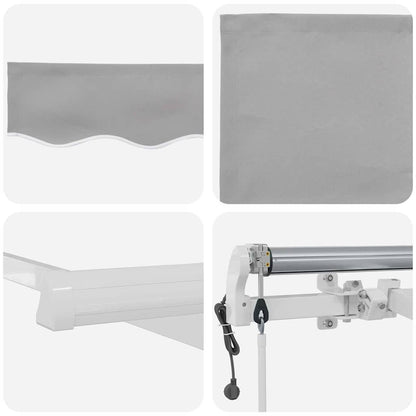 Tenda retrattile Grigio Chiaro 500 × 350 cm Tessuto e Alluminio | homemem39
