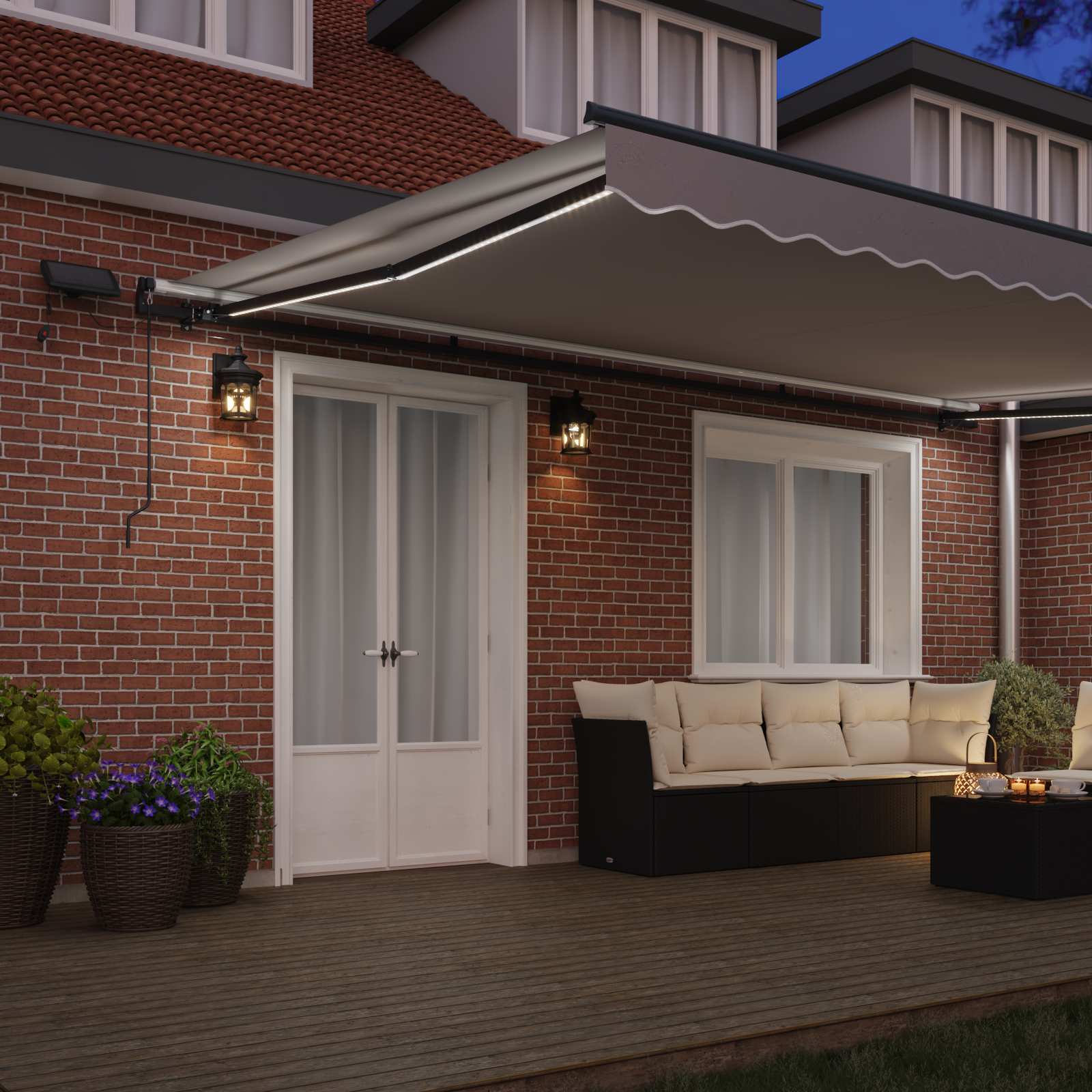 Tenda retrattile Grigio Chiaro 500 × 350 cm Tessuto e Alluminio | homemem39
