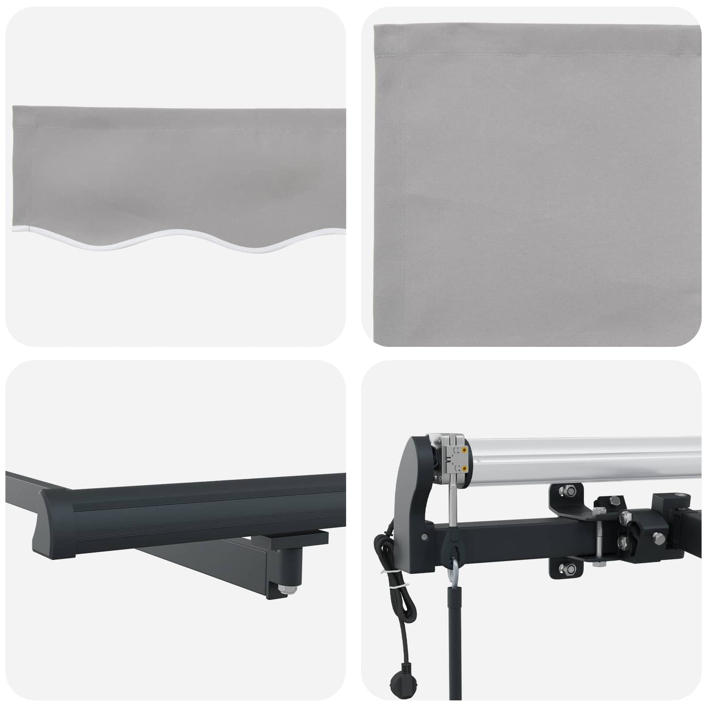 Tenda retrattile Grigio Chiaro 500 × 350 cm Tessuto e Alluminio | homemem39