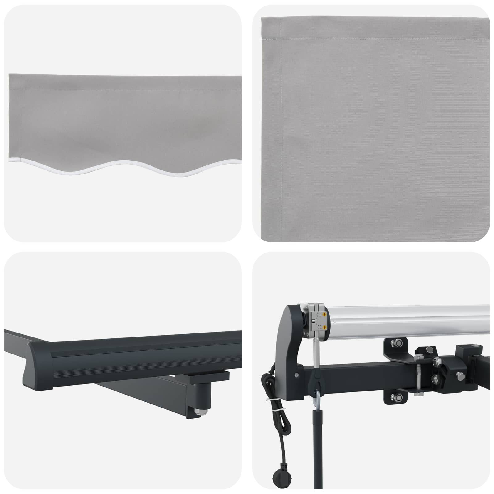 Tenda retrattile Grigio Chiaro 500 × 350 cm Tessuto e Alluminio | homemem39