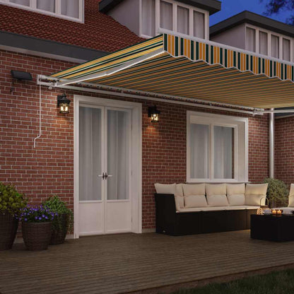 Tenda Retrattile Verde e giallo 500 × 350 cm Tessuto e acciaio | homemem39
