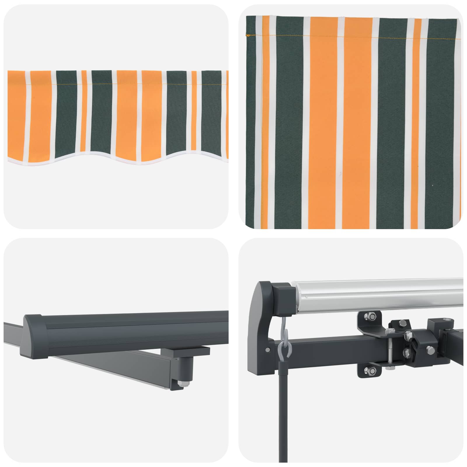 Tenda Retrattile Verde e giallo 500 ×350 cm Tessuto | homemem39