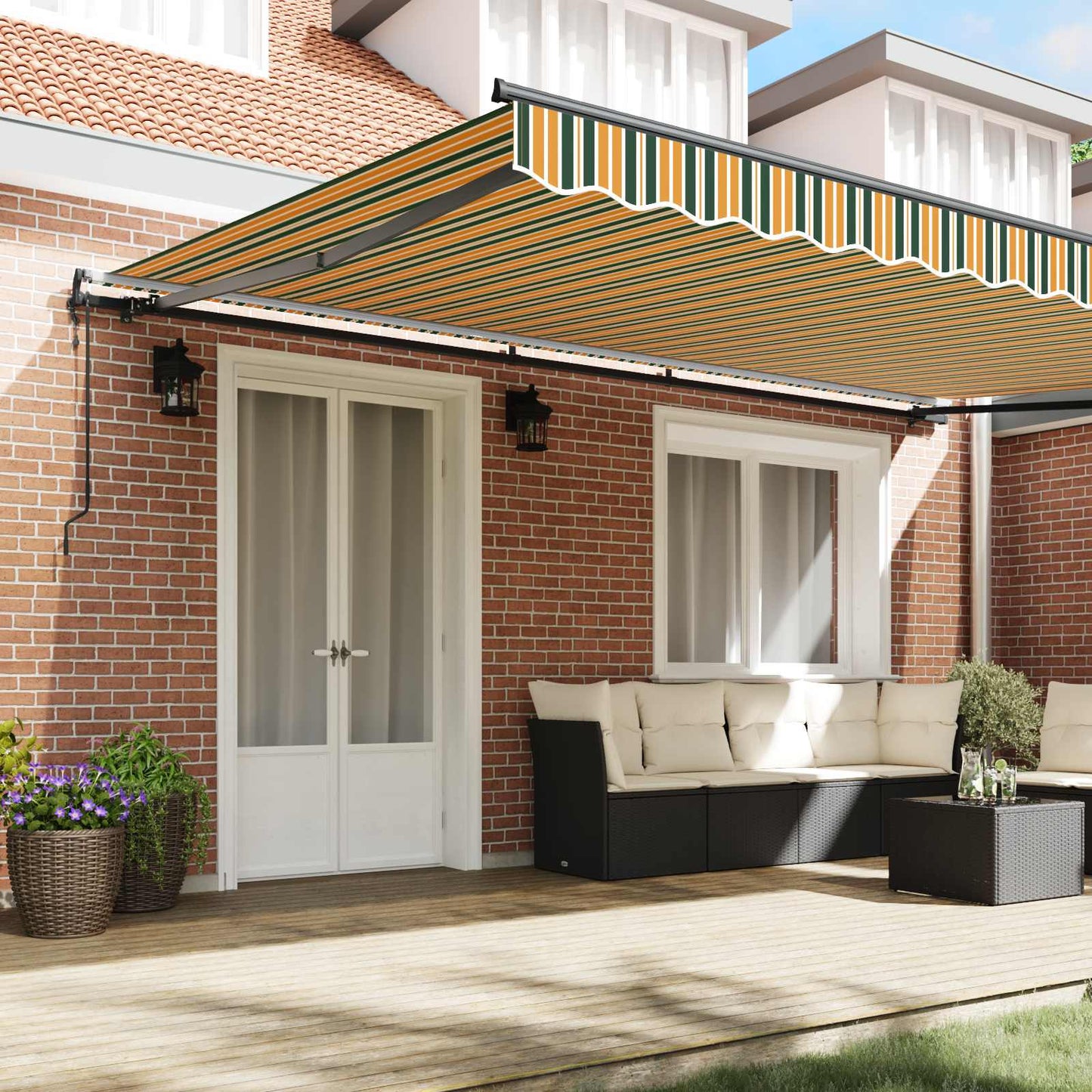 Tenda retrattile Verde e giallo 500 × 350 cm