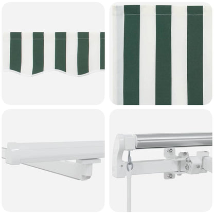 Tenda Retrattile Verde e Bianco 500 × 350 cm Tessuto e acciaio | homemem39