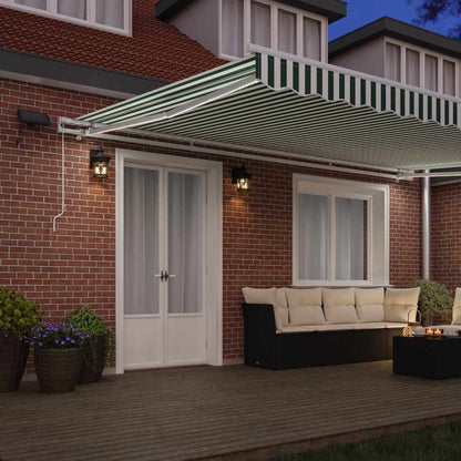 Tenda Retrattile Verde e Bianco 500 × 350 cm Tessuto e acciaio | homemem39