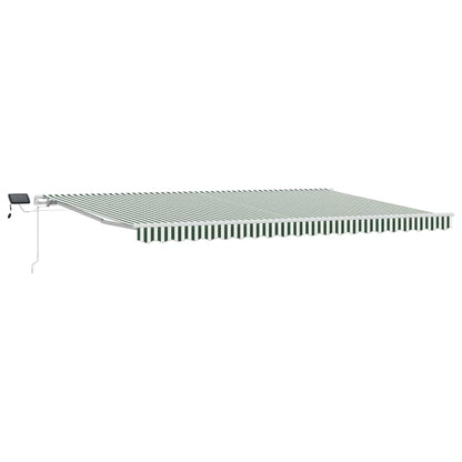 Tenda Retrattile Verde e Bianco 500 × 350 cm Tessuto e acciaio | homemem39
