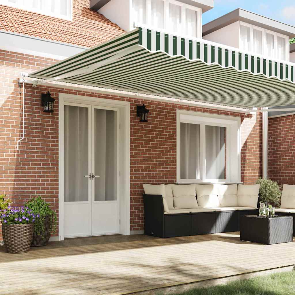 Tettuccio Elettrico Retrattile Verde e Bianco 500 × 350 cm