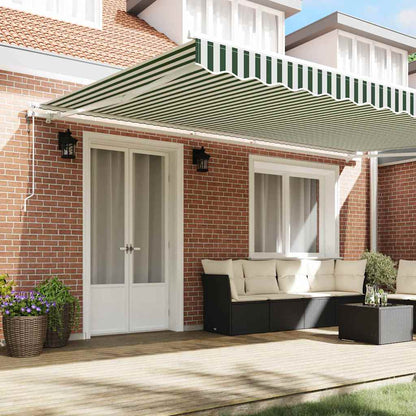 Tenda retrattile Verde e Bianco 500 × 350 cm
