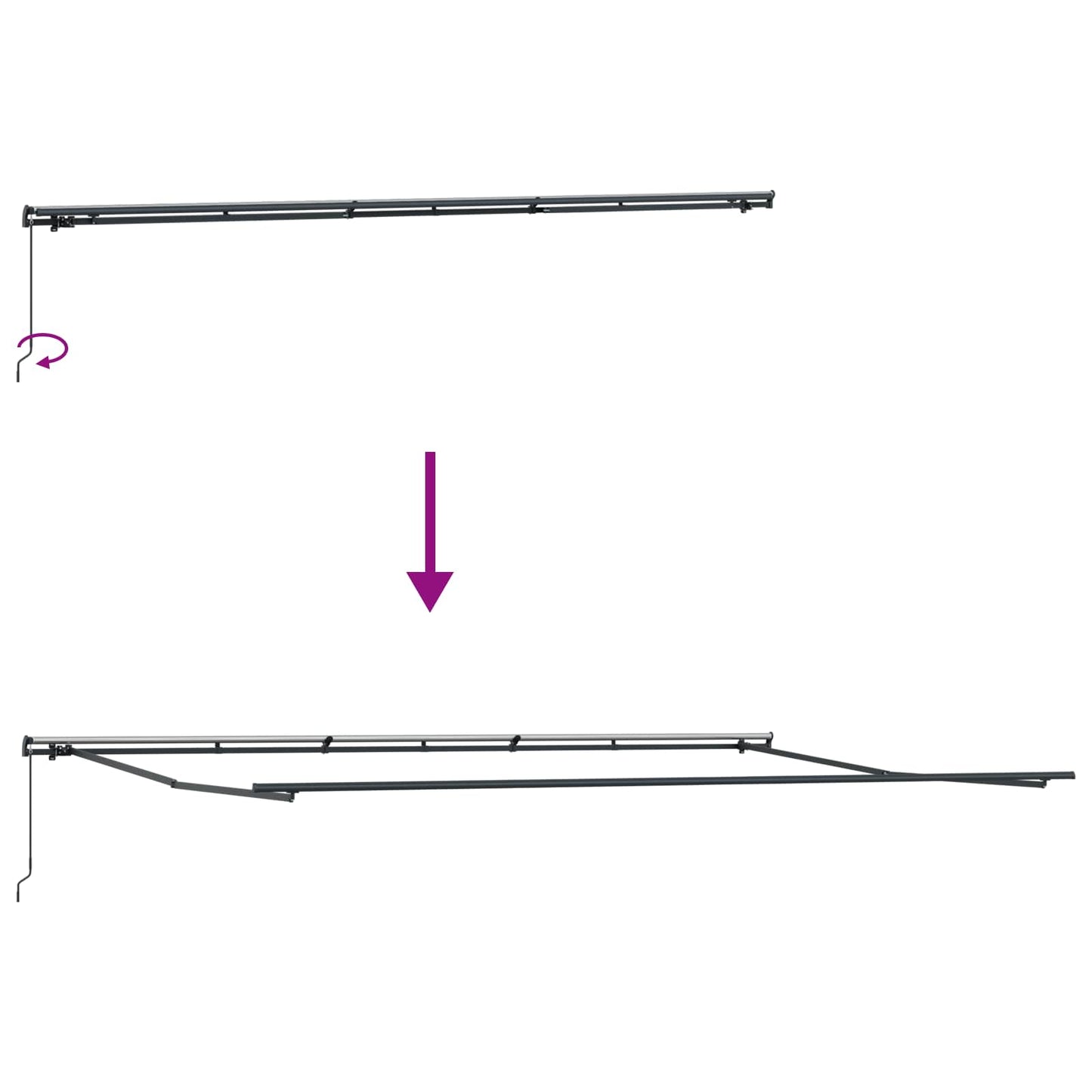 Tenda Retrattile arancione e marrone 600 × 300 cm
