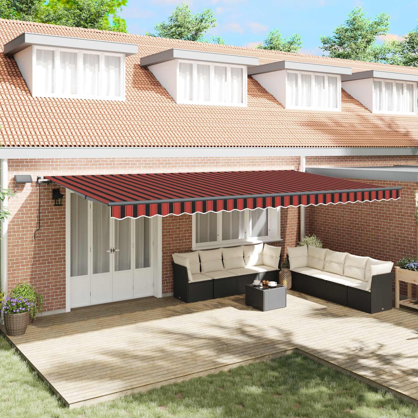 Tenda Retrattile arancione e marrone 600 ×300 cm Tessuto | homemem39