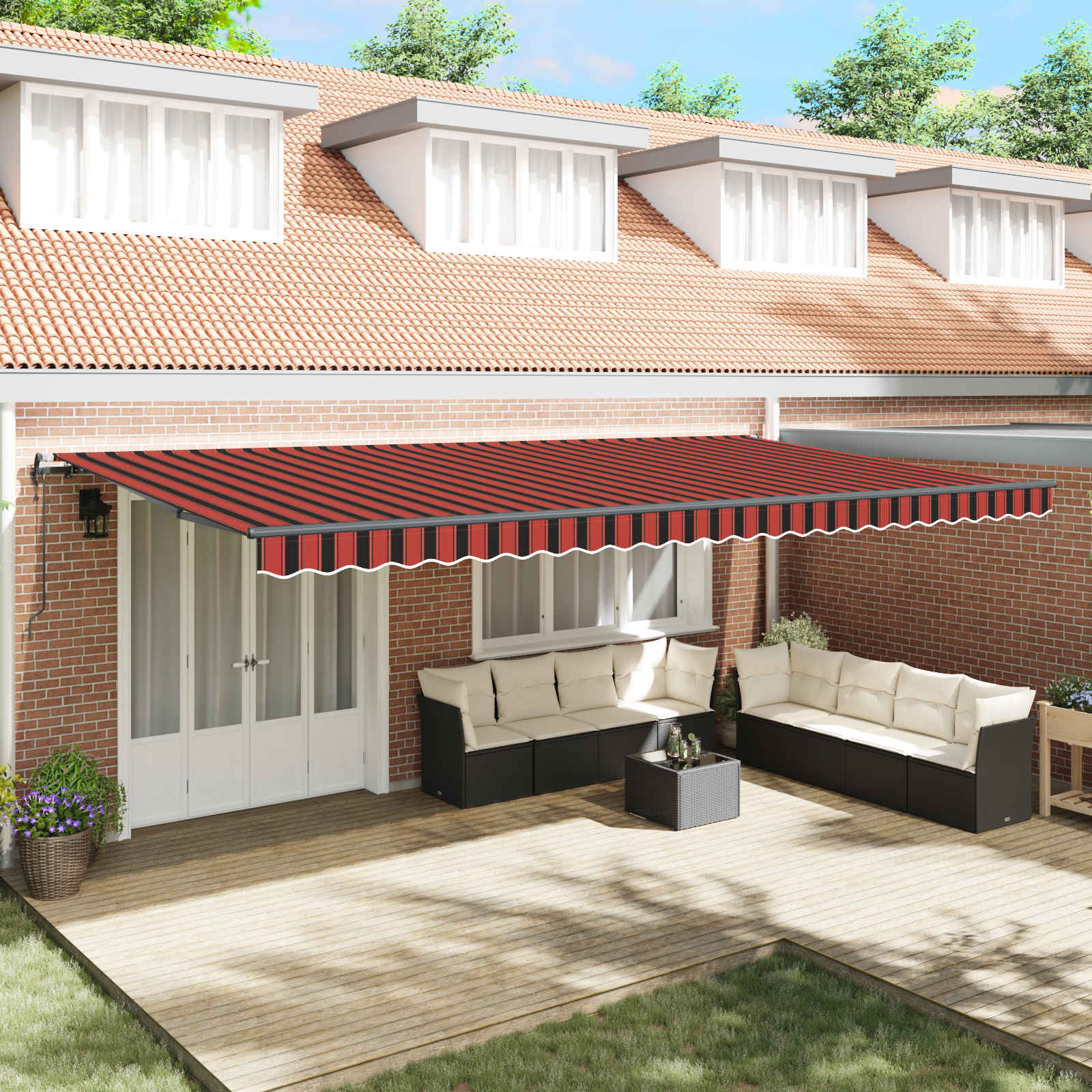 Tenda Retrattile arancione e marrone 600 × 300 cm | homemem39
