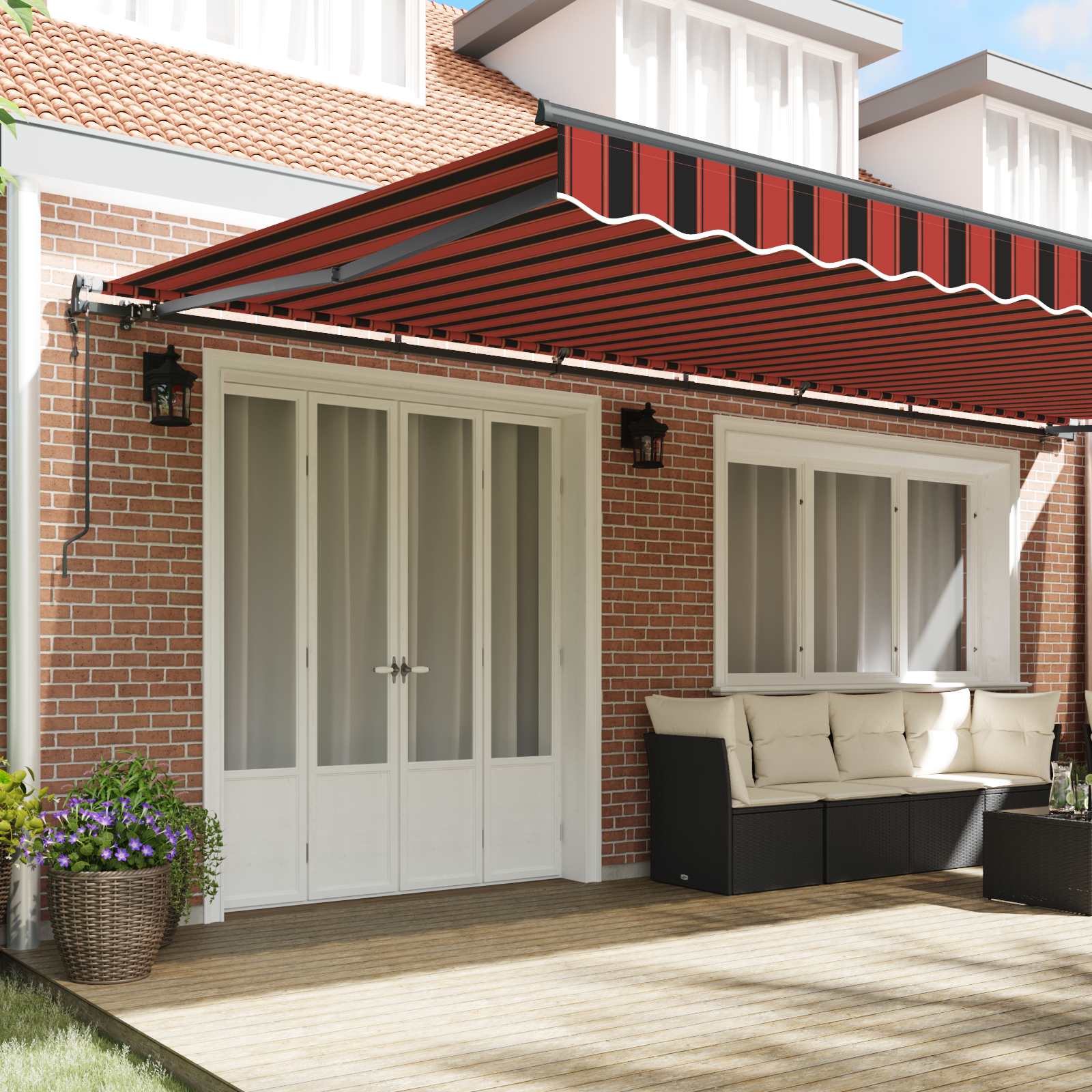Tenda Retrattile arancione e marrone 600 × 300 cm | homemem39