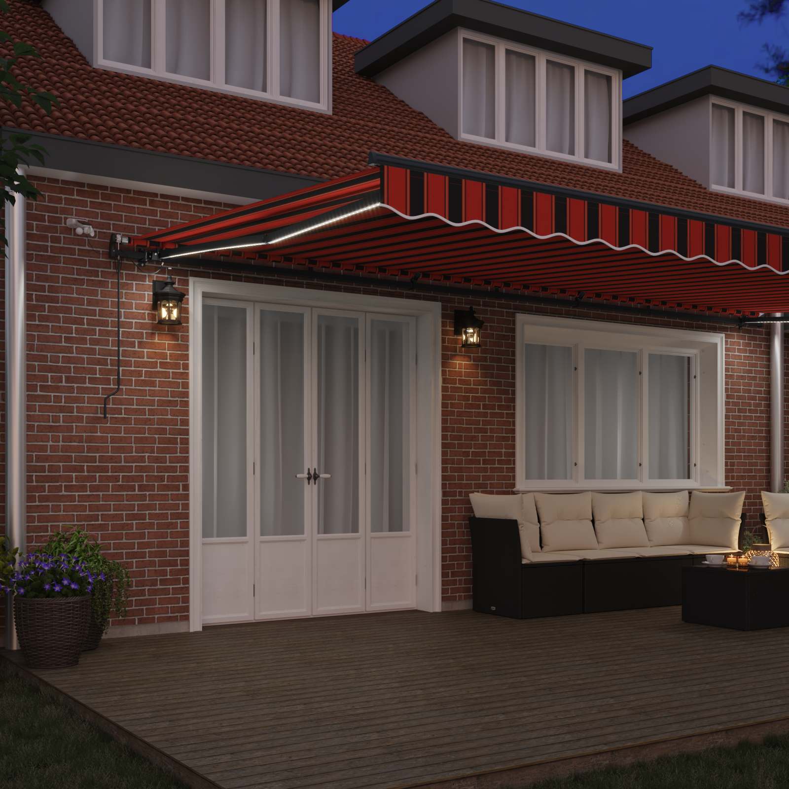 Tessuto per Tenda arancione e marrone 600 × 300 cm Poliestere | homemem39