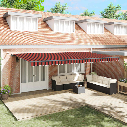 Tessuto per Tenda arancione e marrone 600 × 300 cm Poliestere | homemem39