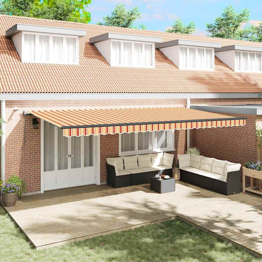 Tenda Retrattile con giallo e arancione 600 × 300 cm Tessuto - homemem39