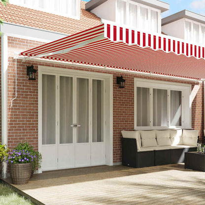 Tenda Retrattile Rigato Rosso e Bianco 600 × 300 cm - homemem39