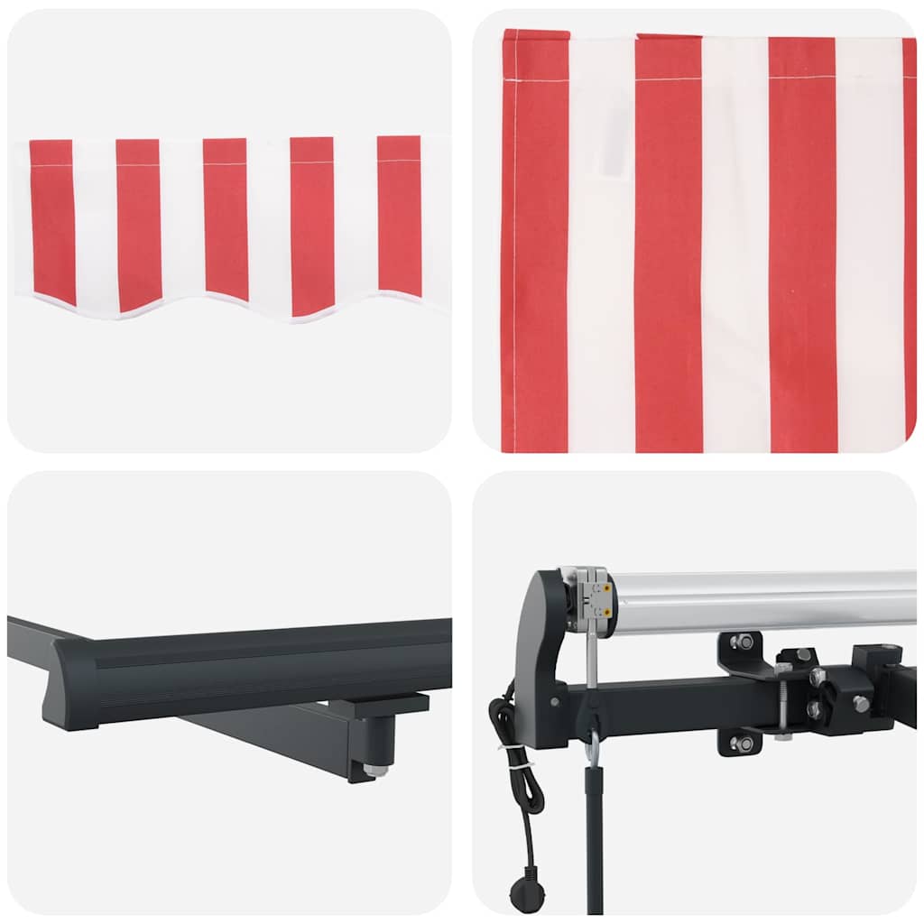 Tenda Retrattile Rosso e bianco 600 ×300 cm Tessuto - homemem39