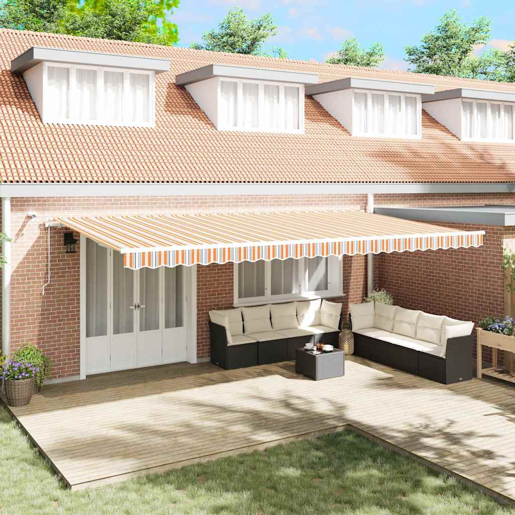 Tenda Retrattile Multicolore 600 × 300 cm Tessuto e Metallo - homemem39