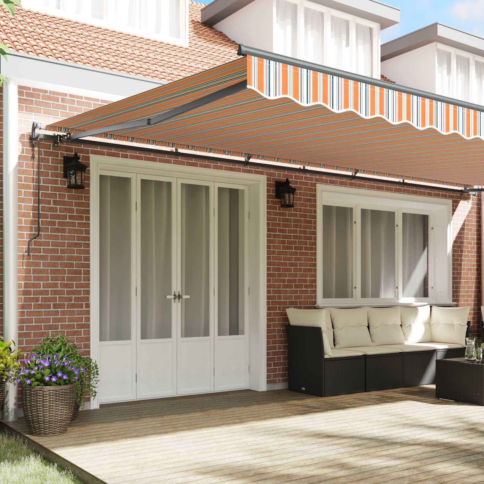Tenda retrattile Multicolore 600 × 300 cm Tessuto e Alluminio | homemem39