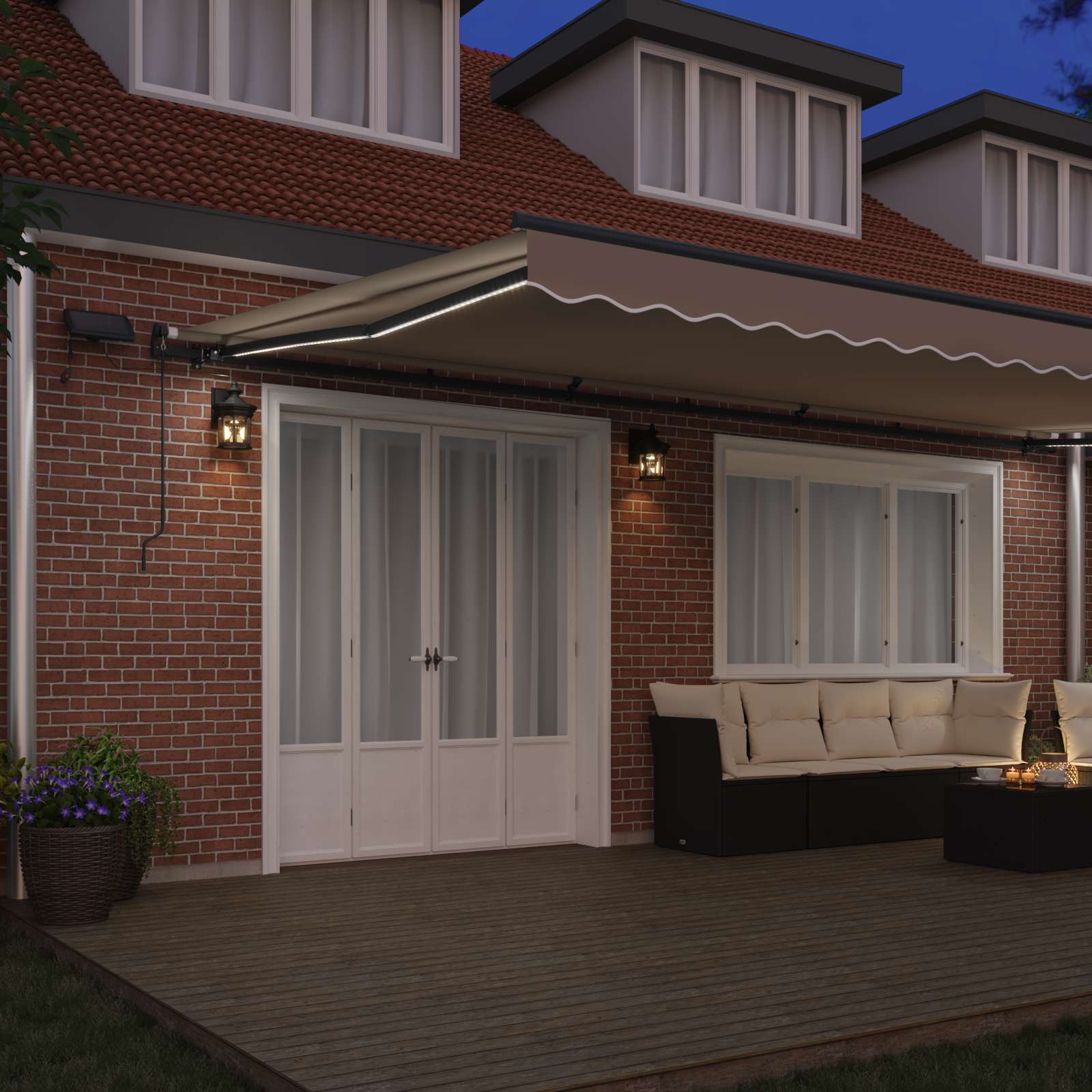 Tenda retrattile Beige 600 × 300 cm Tessuto e Alluminio | homemem39