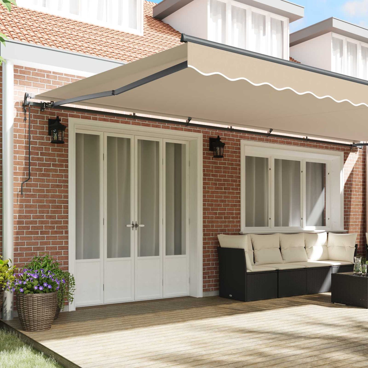 Tenda retrattile Beige 600 × 300 cm Tessuto e Alluminio | homemem39