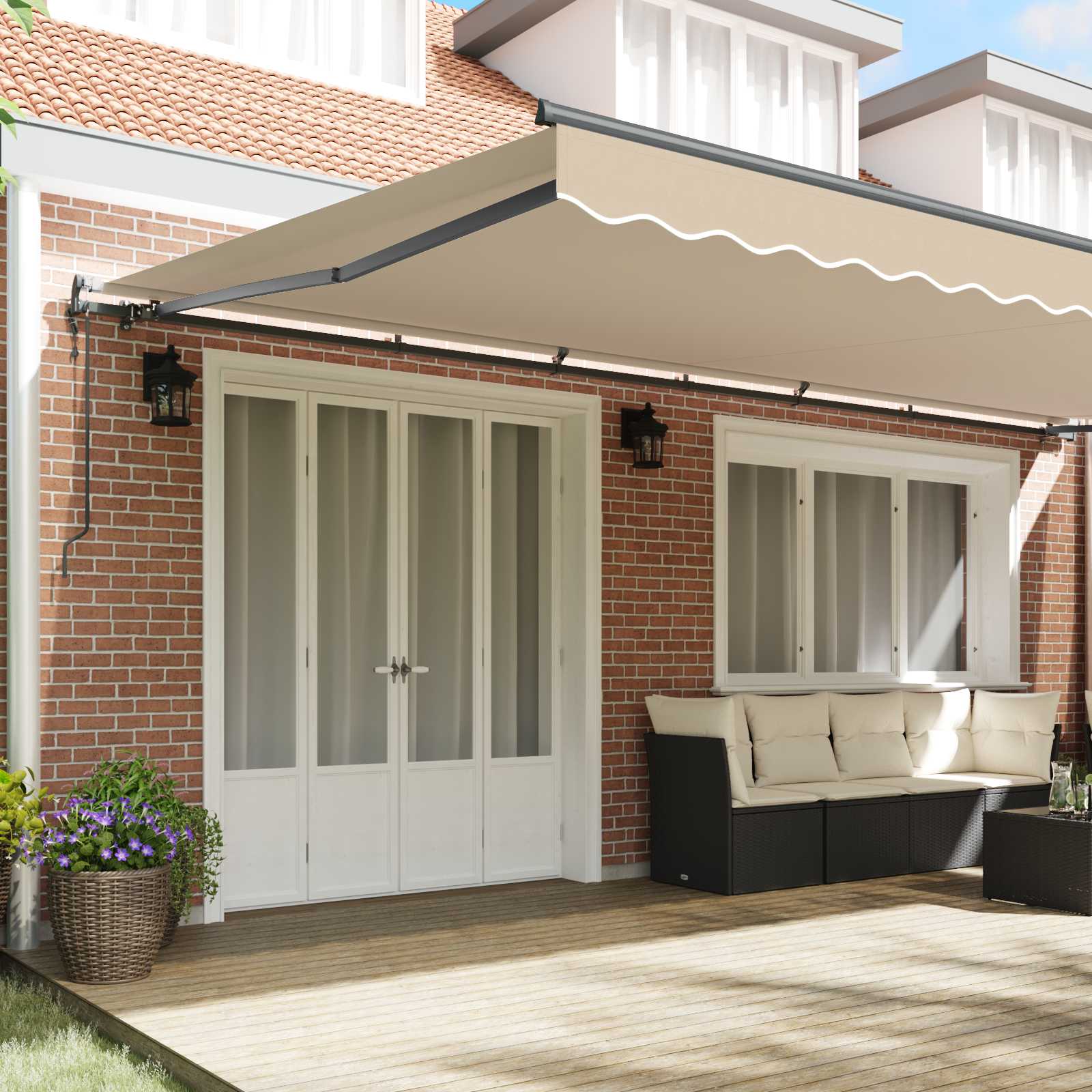 Tenda retrattile Beige 600 × 300 cm Tessuto e Alluminio | homemem39