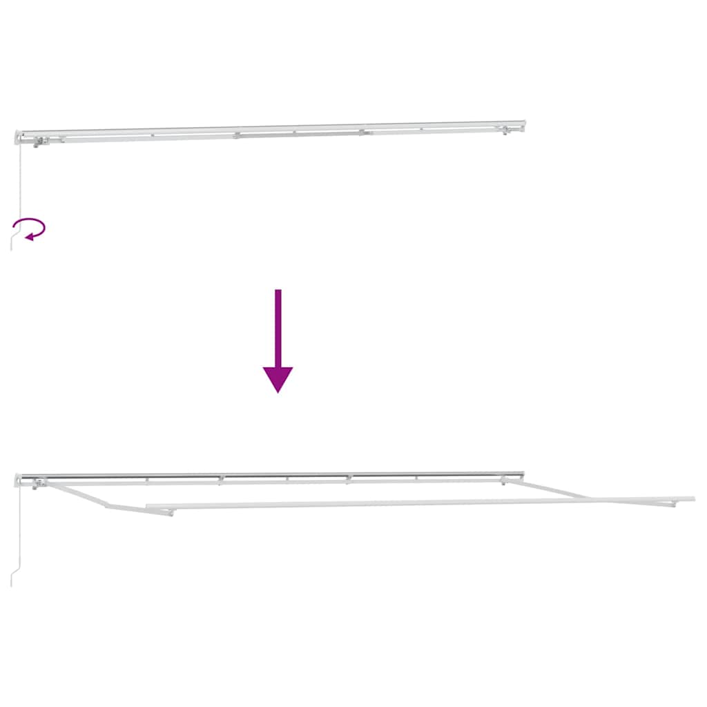 Tenda Retrattile Bianco 600 × 300 cm Poliestere e Alluminio