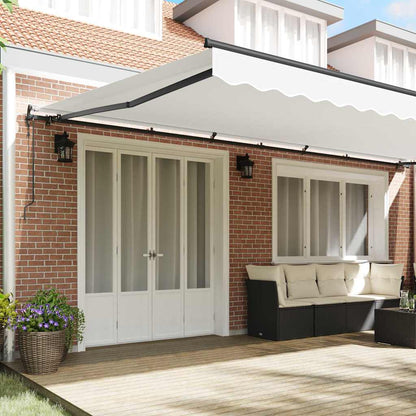 Tenda Retrattile Bianco 600 × 300 cm Tessuto e Alluminio