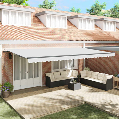 Tenda retrattile Bianco 600 × 300 cm Tessuto e Alluminio | homemem39